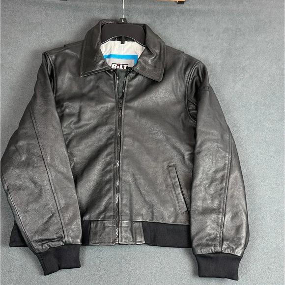 BILT Other - BILT 4 Kids Black Leather Motorcycle Coat  Kids Large Custom Bilt Pockets EUC